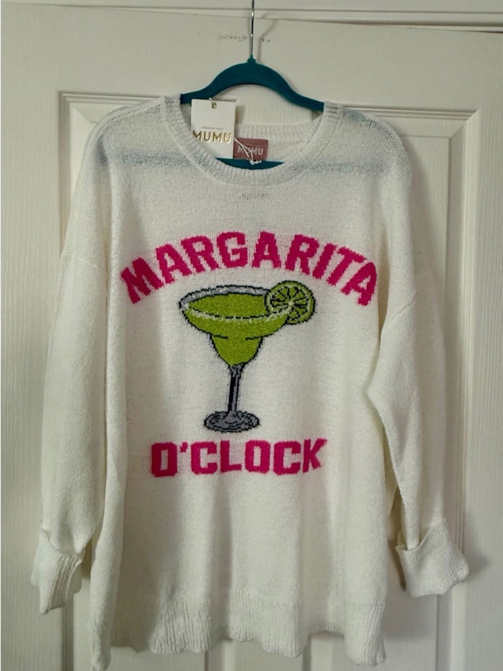 Show Me Your Mumu White 'Margarita O'Clock' Graphic Crewneck NWT